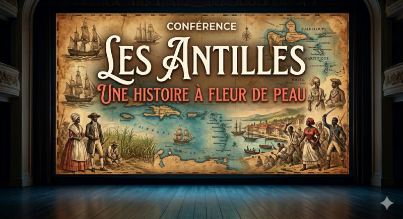 Illustration conférence "les Antilles, une histoire à fleur de peau"